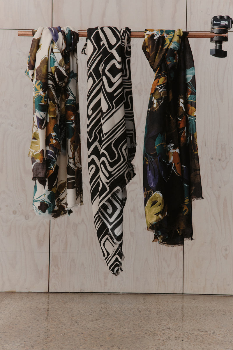 Evie Triangle Maxi Scarf | Espresso Brown | Alpaca-Wool Blend