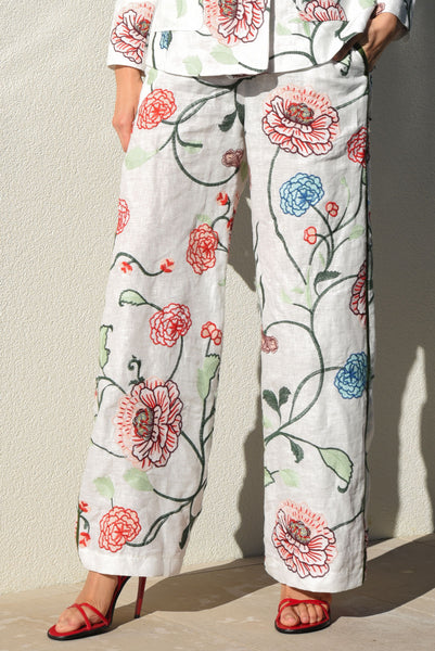 Trelise Cooper - Sweet Walker Trouser - White Floral PRESALE OCT/NOV DELIVERY
