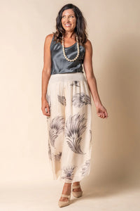 Imagine - Lucia Silk Gia Pant in Latte Print