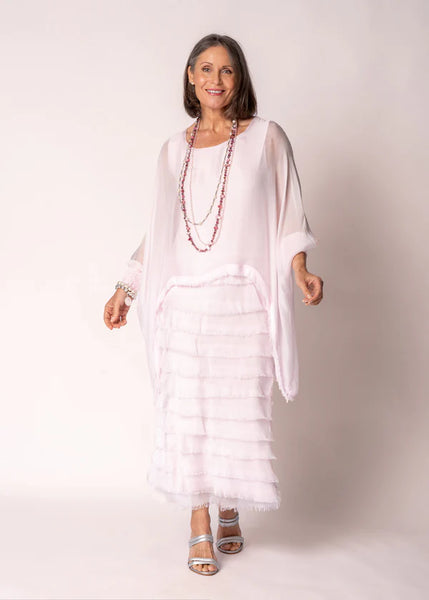 Imagine - Pink Modena Netty Dress Silk Ruffle Layers 10IM38621