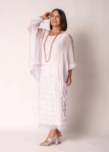 Imagine - Pink Modena Netty Dress Silk Ruffle Layers 10IM38621