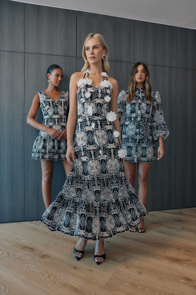 Elliatt - Jolie Midi Dress - Black / White