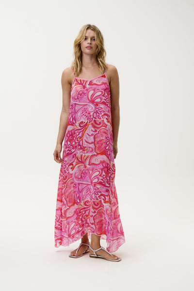 Oneseason - Antoinette Slip Dress - Viscose - Merida Pink Swirl