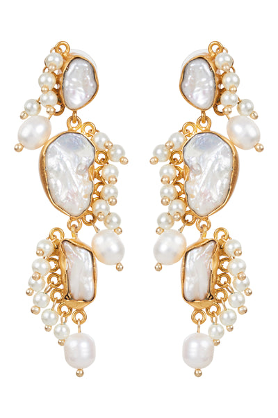 Eb & Ive - Awaken Earring - Pearl/Gold, Sapphire or Pearl Drop