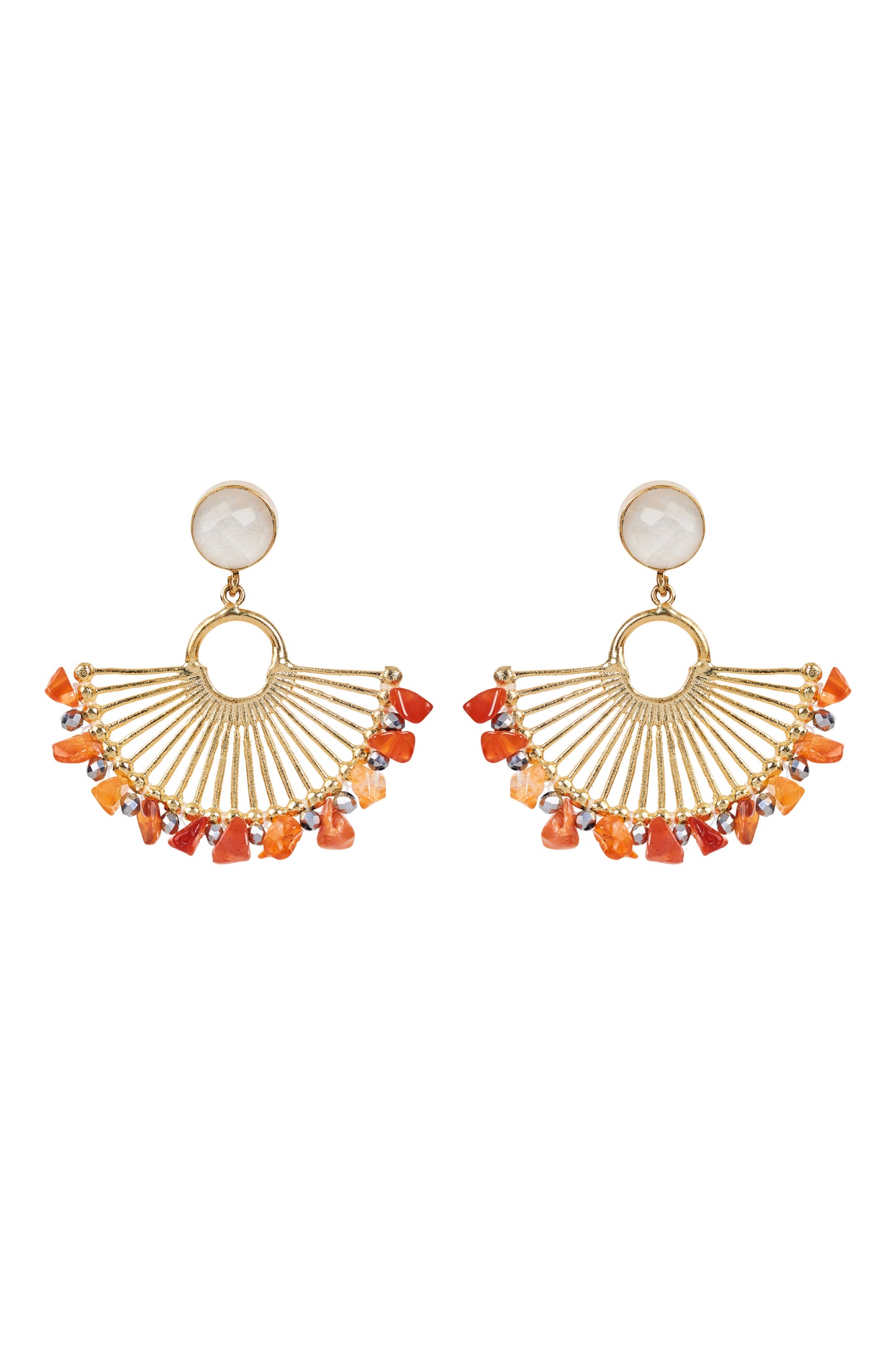 Eb & Ive - Zest Earring - Gold Fan, Royalty or Gold