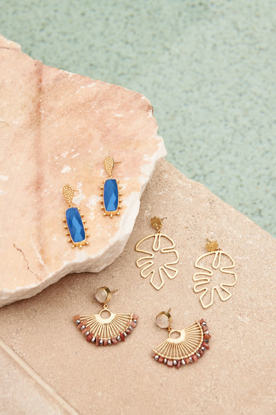 Eb & Ive - Zest Earring - Gold Fan, Royalty or Gold