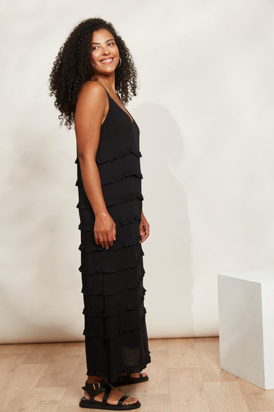 Eb & Ive - La Mer Frill Maxi Dress - Sable FINAL SALE