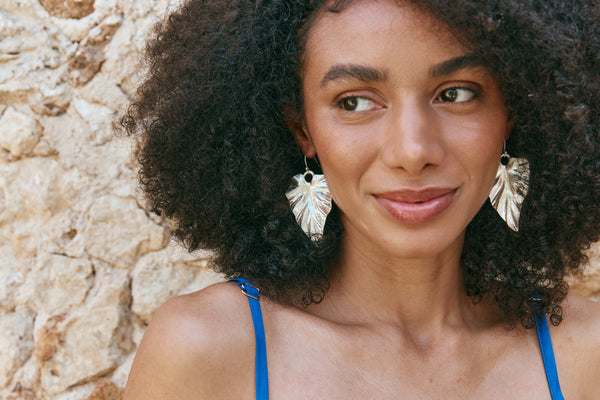 Eb & Ive - Mizu Leaf Earring - Silver or Gold FINAL SALE