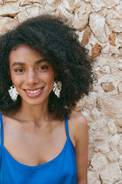 Eb & Ive - Mizu Leaf Earring - Silver or Gold FINAL SALE