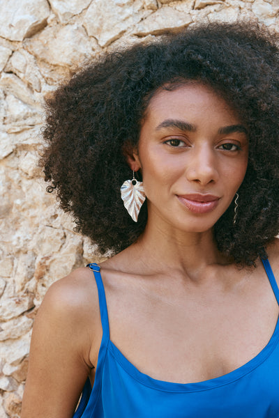 Eb & Ive - Mizu Leaf Earring - Silver or Gold FINAL SALE