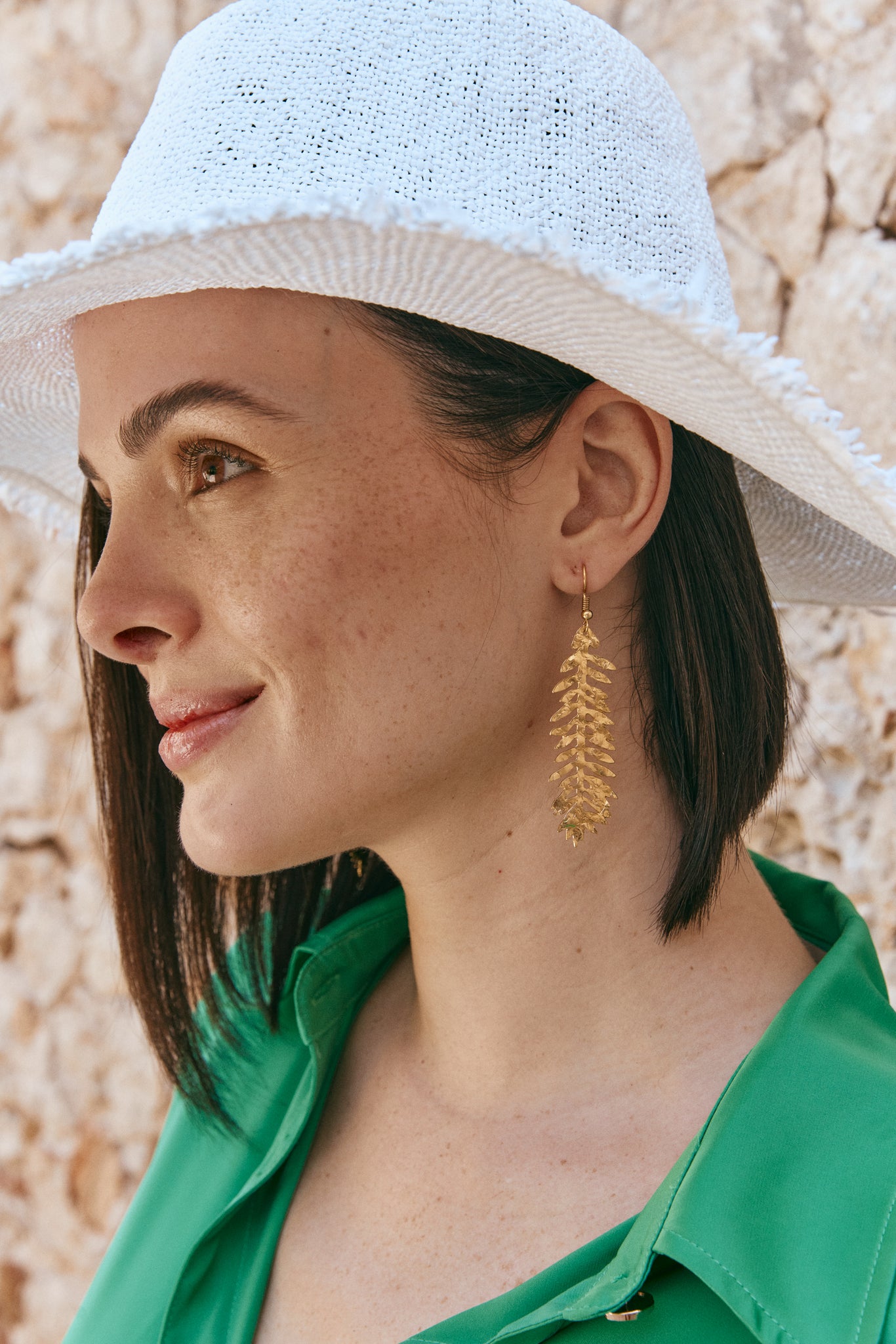 Eb & Ive - La Plage Earring - Gold Leaf, Drop FINAL SALE