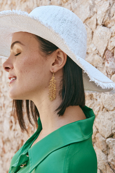 Eb & Ive - La Plage Earring - Gold Leaf, Drop FINAL SALE