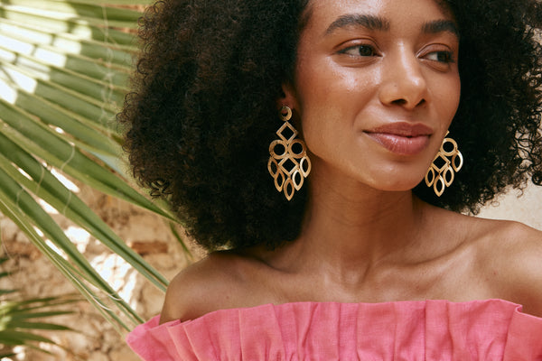 Eb & Ive - La Plage Earring - Gold Leaf, Drop FINAL SALE