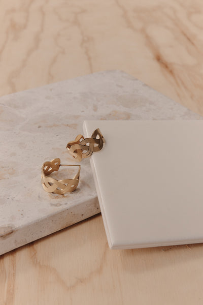 Eb & Ive - Folie Gold Hoop Earing - Weave