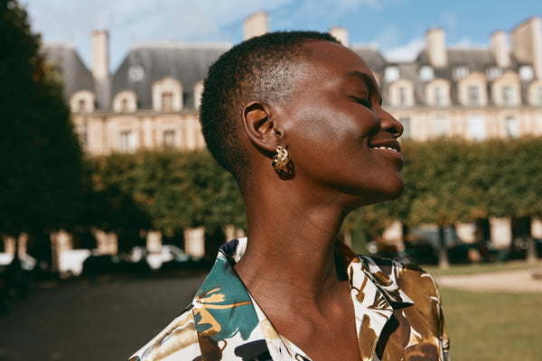 Eb & Ive - Folie Gold Hoop Earing - Weave
