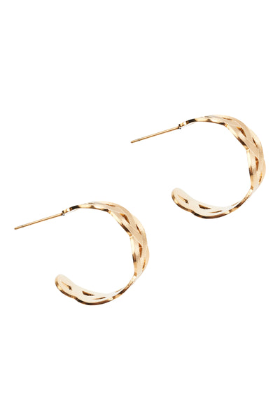 Eb & Ive - Folie Gold Hoop Earing - Weave