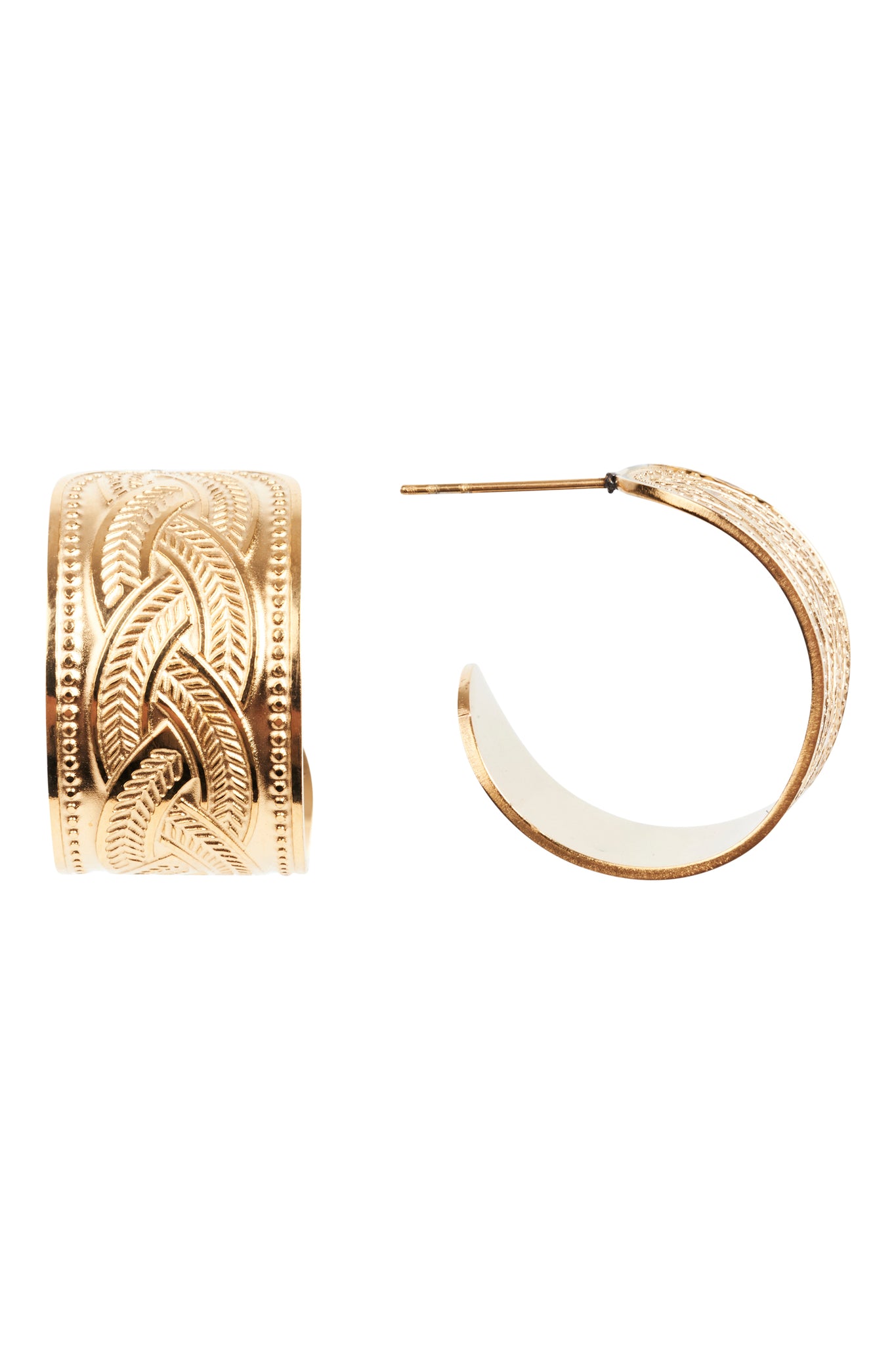Eb & Ive - Folie Gold Hoop Earing - Lattice