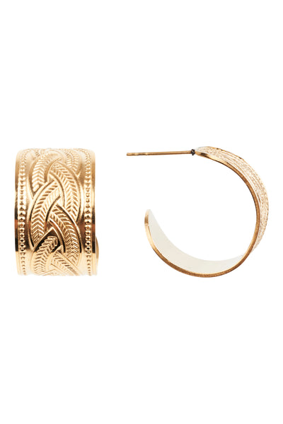 Eb & Ive - Folie Gold Hoop Earing - Lattice