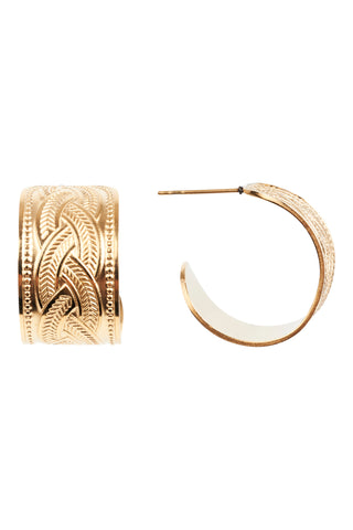 Eb & Ive - Folie Gold Hoop Earing - Lattice