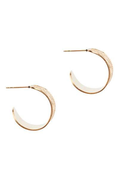 Eb & Ive - Folie Gold Hoop Earing - Lattice