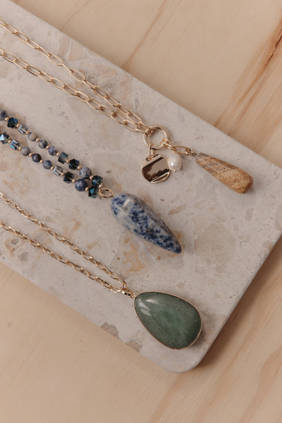 Eb & Ive - Argo Necklace - Jasper, Onyx, Jade, Agate