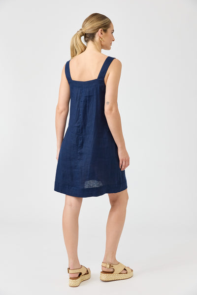 Eb & Ive - Studio Short Tank Dress Linen - Navy