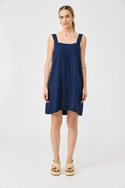 Eb & Ive - Studio Short Tank Dress Linen - Navy