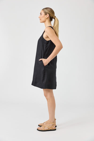 Eb & Ive - Studio Short Tank Dress Linen - Black