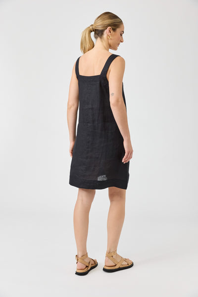 Eb & Ive - Studio Short Tank Dress Linen - Black