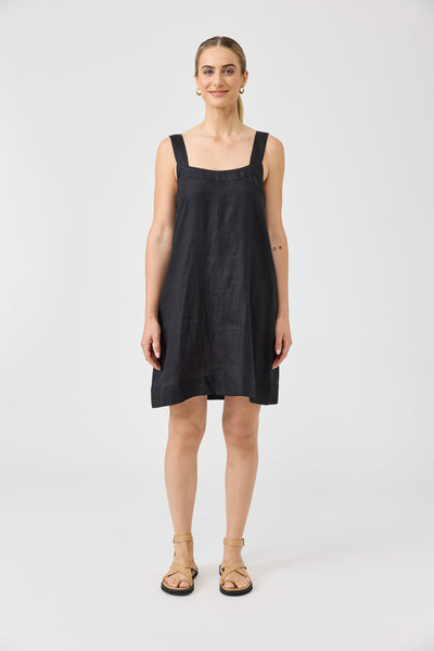 Eb & Ive - Studio Short Tank Dress Linen - Black