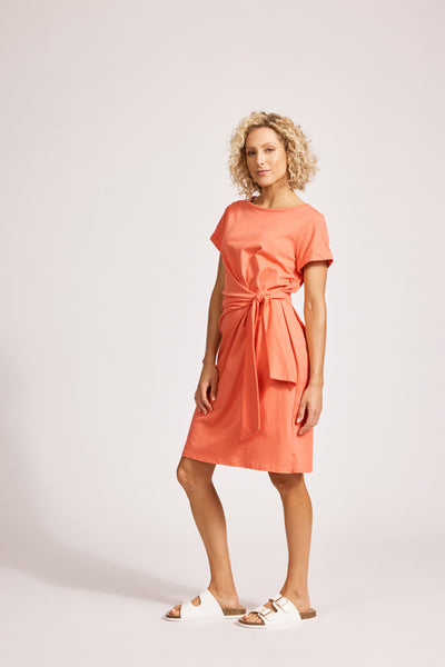 Eb & Ive - Francia Tie Dress - Coral FINAL SALE