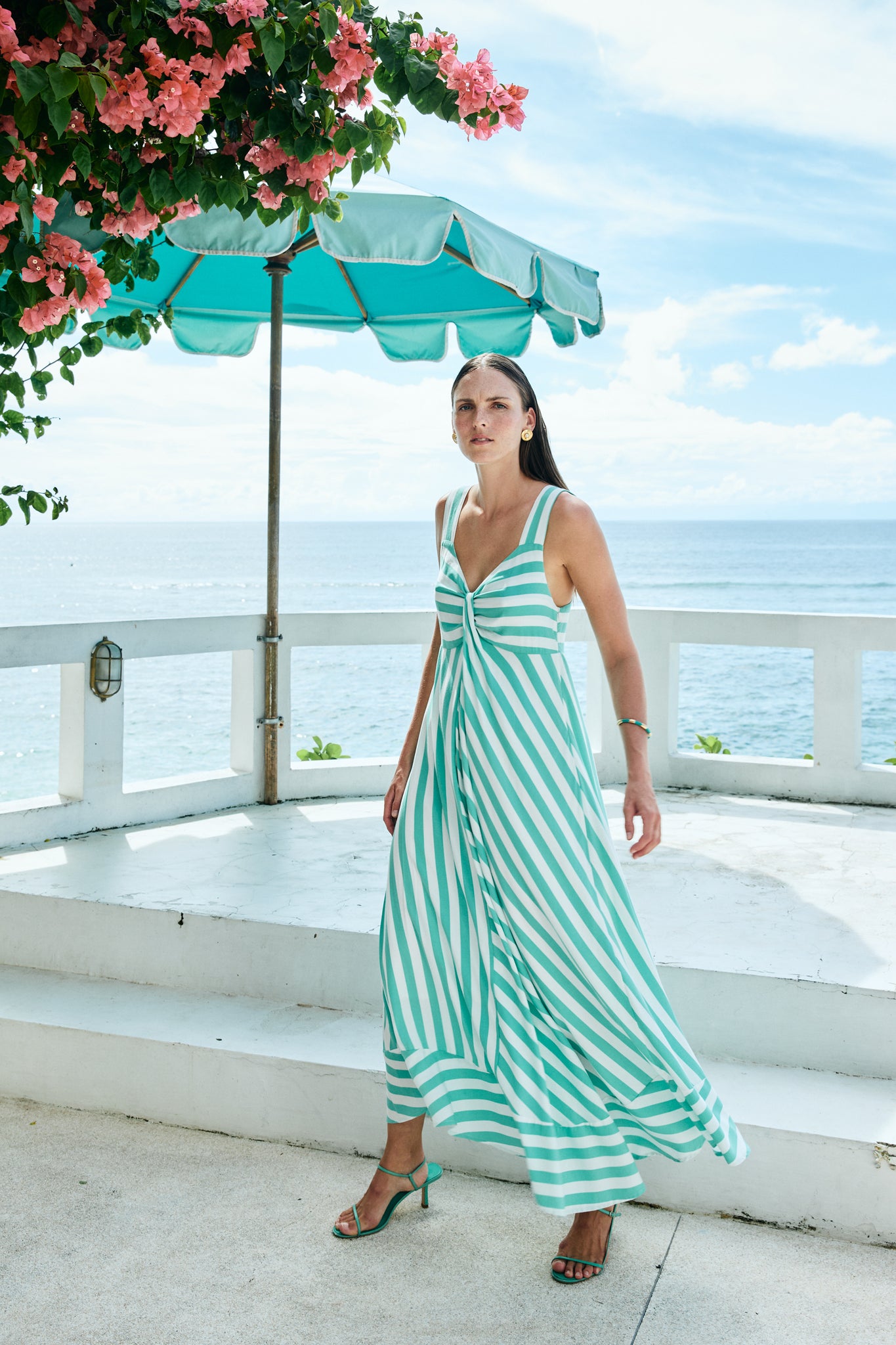 Eb & Ive - Treville Stripe Tank Maxi Dress - Aqua