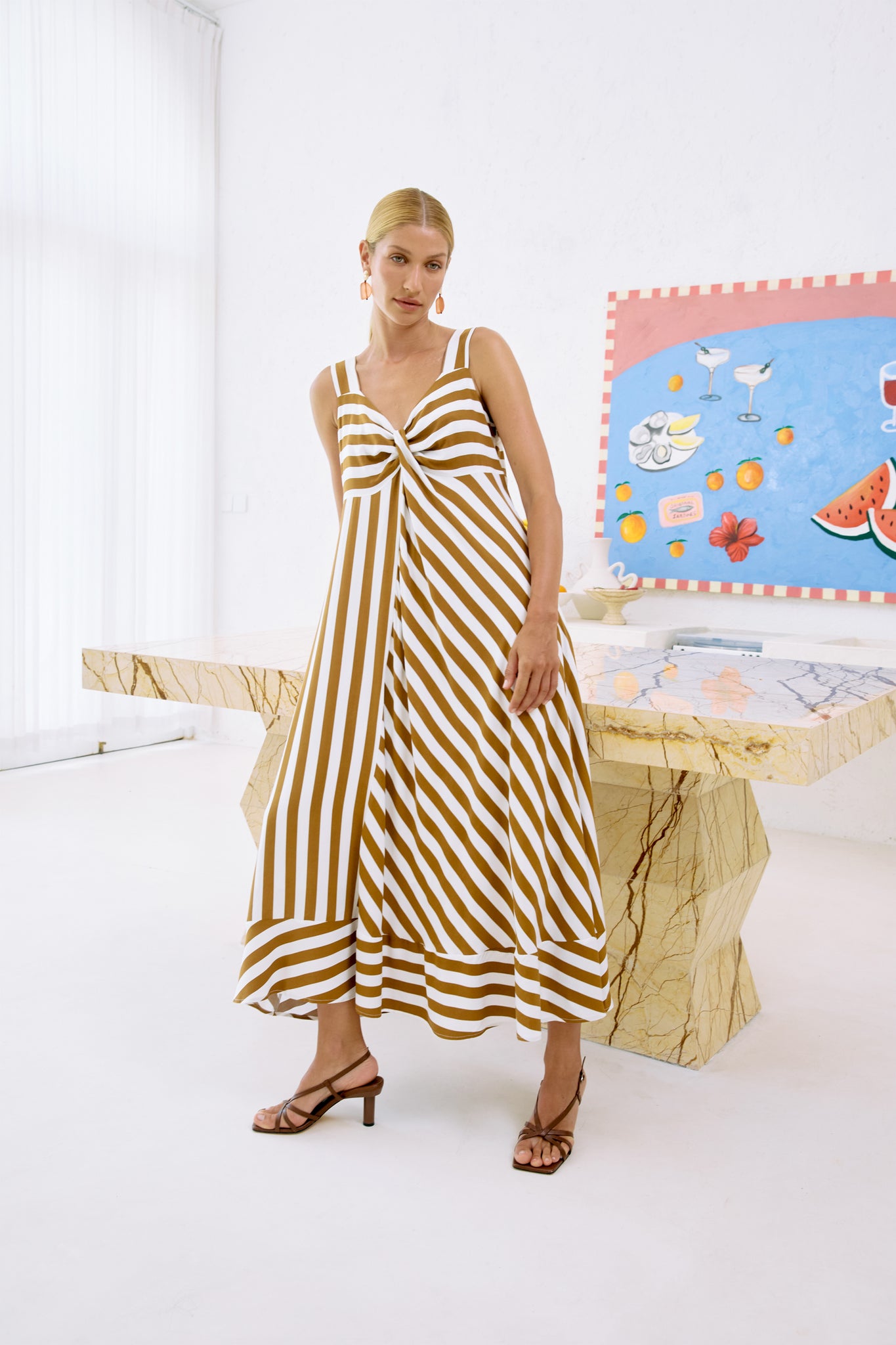 Eb & Ive - Treville Stripe Tank Maxi Dress - Caramel