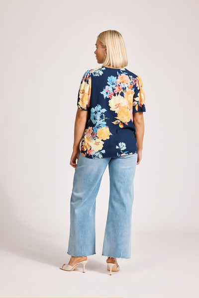 Eb & Ive - Parisio Tie Top - Indigo Bloom FINAL SALE