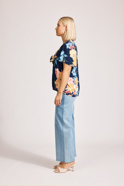 Eb & Ive - Parisio Tie Top - Indigo Bloom FINAL SALE