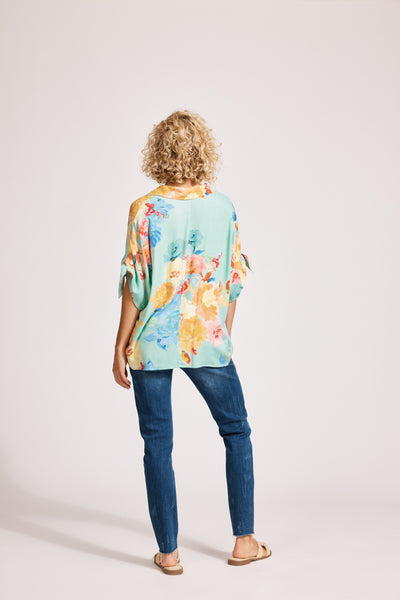 Eb & Ive - Parisio Tie Shirt - Mint Bloom FINAL SALE