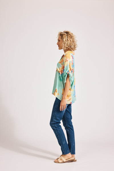 Eb & Ive - Parisio Tie Shirt - Mint Bloom FINAL SALE