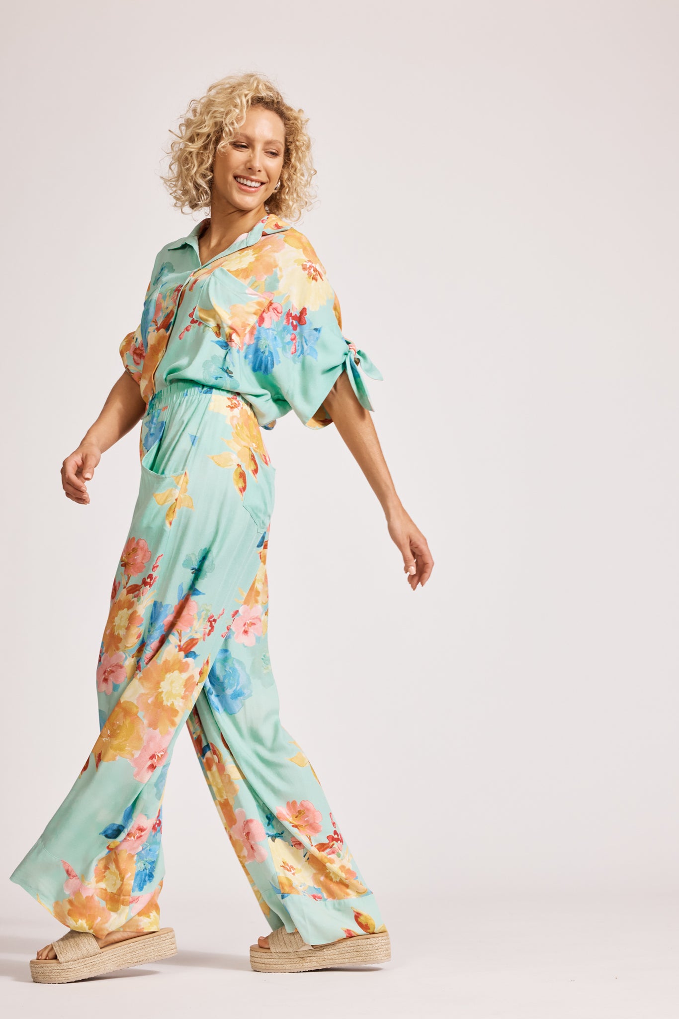 Eb & Ive - Parisio Pant - Mint Bloom FINAL SALE