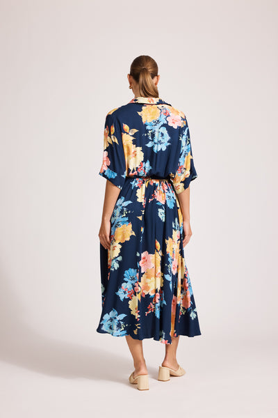 Eb & Ive - Parisio Belt Shirt Dress - Indigo Bloom