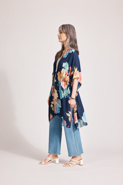 Eb & Ive - Parisio Tie Cape - Indigo Bloom
