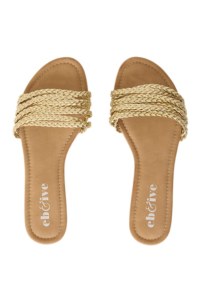 Eb & Ive - Miramar Plaited Sandal - Gold