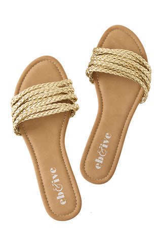 Eb & Ive - Miramar Plaited Sandal - Gold