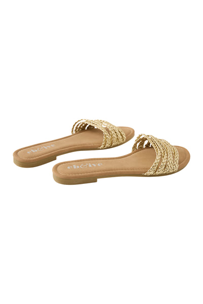 Eb & Ive - Miramar Plaited Sandal - Gold