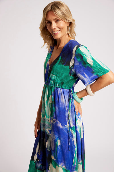 Eb & Ive - Palmera Tie Maxi Dress - Seafoam