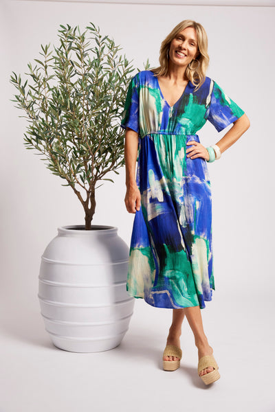 Eb & Ive - Palmera Tie Maxi Dress - Seafoam