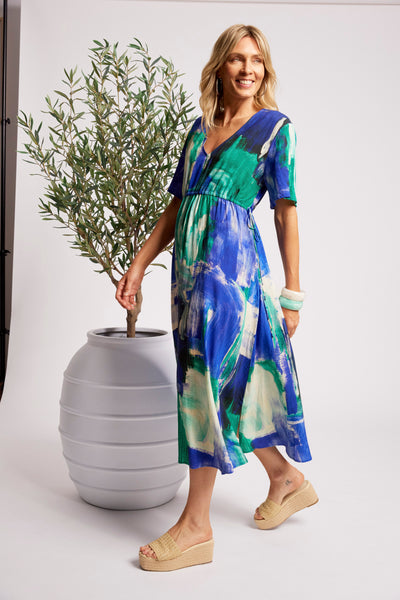 Eb & Ive - Palmera Tie Maxi Dress - Seafoam