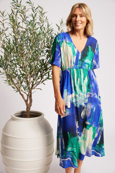 Eb & Ive - Palmera Tie Maxi Dress - Seafoam