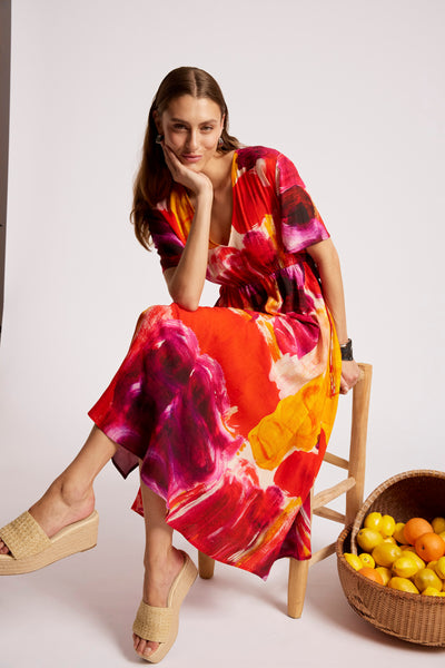 Eb & Ive - Palmera Tie Maxi Dress - Solara