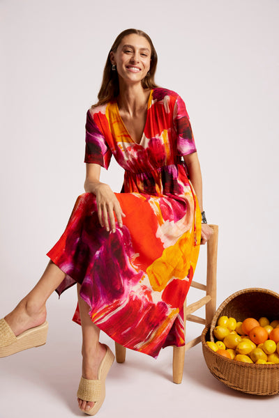 Eb & Ive - Palmera Tie Maxi Dress - Solara