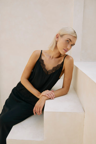 Eb & Ive - Drift Lace Tank - Black